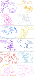 Size: 1602x3612 | Tagged: safe, artist:the weaver, angel bunny, applejack, big macintosh, fluttershy, pinkie pie, princess celestia, princess luna, rainbow dash, rarity, spike, trixie, twilight sparkle, alicorn, dragon, earth pony, pegasus, pony, unicorn, apple, applebucking, book, bowl, cloud, comic, depression, despair, dialogue, eyes closed, feels, female, hope, looking at you, male, mane seven, mane six, mare, moon, motivation, motivational, open mouth, public service announcement, sewing, sewing machine, simple background, smiling, stallion, sun, tree, uplifting, weaver you magnificent bastard, white background