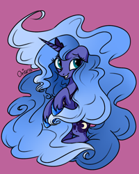 Size: 1000x1247 | Tagged: safe, artist:lisaorise, princess luna, alicorn, pony, alternate hairstyle, long mane, mane, simple background, solo