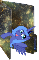 Size: 166x255 | Tagged: dead source, safe, artist:rileystrickland, princess luna, alicorn, pony, computer icon, folder, s1 luna, solo