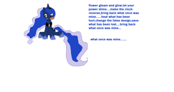 Size: 964x513 | Tagged: safe, princess luna, alicorn, pony, broadway, brush, simple background, solo, song reference, tangled (disney)