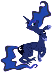 Size: 760x1052 | Tagged: safe, artist:elsdrake, princess luna, alicorn, pony, ponytaur, taur, simple background, solo, transparent background, wat