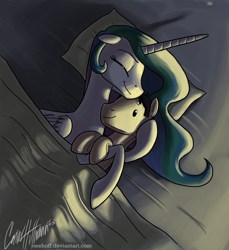 Size: 2000x2179 | Tagged: safe, artist:ceehoff, princess celestia, alicorn, pony, cuddling, cute, cutelestia, plushie, solo