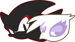 Size: 850x483 | Tagged: safe, artist:fuzon-s, derpibooru import, gilda, griffon, crossover, duo, logo, shadow the hedgehog, simple background, sonic the hedgehog (series), style emulation, symbol, transparent background