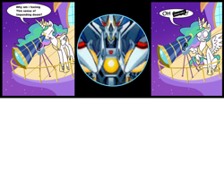 Size: 1000x804 | Tagged: safe, princess celestia, alicorn, pony, exploitable meme, great zeorymer, meme, super robot wars, telescope meme