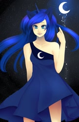 Size: 719x1112 | Tagged: safe, artist:amethystheart14, princess luna, eared humanization, horned humanization, humanized, solo