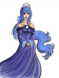 Size: 600x784 | Tagged: safe, artist:a-a-fresca, princess luna, humanized, simple background, solo