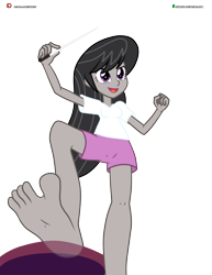 Size: 3090x4000 | Tagged: safe, artist:dieart77, octavia melody, equestria girls, barefoot, baton, clothes, conducting, feet, fetish, foot fetish, foot focus, patreon, patreon logo, shirt, shorts, simple background, solo, stomping, t-shirt, transparent background, vector