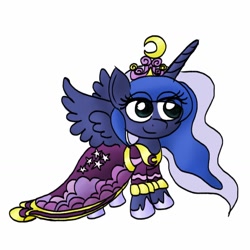 Size: 1770x1770 | Tagged: safe, princess luna, alicorn, pony, magical mystery cure, clothes, dress, simple background, solo