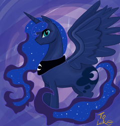 Size: 1592x1668 | Tagged: safe, artist:stubbornstallion, princess luna, alicorn, pony, female, horn, mare, simple background, solo