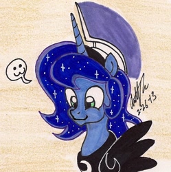 Size: 763x767 | Tagged: safe, artist:newyorkx3, prince artemis, princess luna, alicorn, pony, :3, rule 63, solo, traditional art