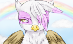 Size: 1023x615 | Tagged: safe, artist:colorlesscupcake, derpibooru import, gilda, griffon, crying, sad, solo