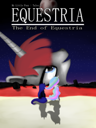 Size: 2362x3149 | Tagged: safe, artist:quin, princess celestia, princess luna, oc, oc:fausticorn, alicorn, pony, end of evangelion, equestria, lauren faust, movie, movie poster, neon genesis evangelion