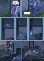 Size: 1400x1950 | Tagged: safe, artist:robd2003, princess celestia, princess luna, oc, oc:fausticorn, alicorn, pony, comic, faceplant, filly, lauren faust, moon-fall, pink-mane celestia, woona, younger