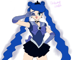 Size: 746x615 | Tagged: safe, artist:katieasquared, princess luna, 30 minute art challenge, humanized, sailor moon, solo