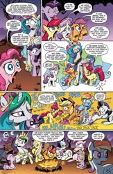 Size: 1040x1600 | Tagged: safe, idw, apple bloom, applejack, fluttershy, pinkie pie, princess celestia, rainbow dash, rarity, scootaloo, sweetie belle, twilight sparkle, unicorn twilight, alicorn, earth pony, pegasus, pony, unicorn, the return of queen chrysalis, spoiler:comic, spoiler:comic04, ^^, adorabloom, behaving like a cat, blah blah blah, campfire, comic, cute, cutealoo, cutelestia, cutie mark crusaders, diasweetes, eyes closed, female, filly, ghostbusters, grin, lidded eyes, mare, momlestia, music notes, nag nag nag, nervous, nervous grin, official comic, ponyloaf, prone, scootalove, sisterly love, sleeping, smiling, smores, stay puft marshmallow man, talking, the wizard of oz, thousand yard stare, twiabetes, twilight cat, whistling