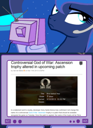 Size: 563x769 | Tagged: safe, princess luna, alicorn, pony, exploitable meme, female, gamer luna, horn, mare, tv meme