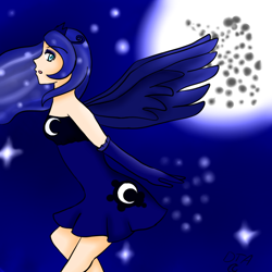 Size: 700x700 | Tagged: safe, artist:domitheartist, princess luna, humanized, skinny, solo, winged humanization