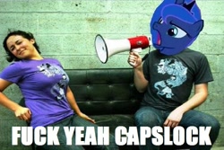 Size: 621x416 | Tagged: safe, princess luna, human, caps lock, image macro, irl, irl human, meme, photo, traditional royal canterlot voice, vulgar