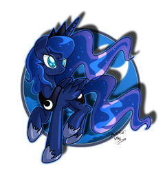 Size: 2396x2500 | Tagged: safe, artist:danmakuman, princess luna, alicorn, pony, female, horn, mare, simple background, solo, transparent background