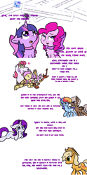 Size: 900x1812 | Tagged: safe, artist:justagirlonline, derpibooru import, applejack, dumbbell, fluttershy, gilda, pinkie pie, rainbow dash, rarity, twilight sparkle, earth pony, griffon, hybrid, pegasus, pony, unicorn, ask cute twinkie pie, dumbdash, female, forever alone, gildashy, interspecies, interspecies offspring, lesbian, magical lesbian spawn, male, offspring, parent:fluttershy, parent:gilda, parents:gildashy, shipping, straight, twinkie