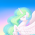 Size: 800x800 | Tagged: safe, artist:rhythmgeneration, princess celestia, alicorn, pony, eyes closed, female, horn, mare, multicolored mane, solo, white coat