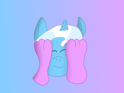 Size: 1600x1200 | Tagged: safe, artist:slimgoomba, starlight glimmer, trixie, anthro, plantigrade anthro, unicorn, ball, barefoot, eyes closed, feet, feet on face, foot fetish, foot worship, gradient background, happy, inanimate tf, morph ball, offscreen character, toes, transformation, trixieball