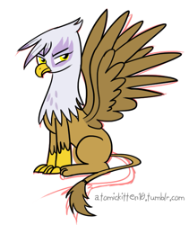 Size: 549x650 | Tagged: safe, artist:atomickitten10, derpibooru import, gilda, griffon, 30 minute art challenge, get, sitting, spread wings, wings