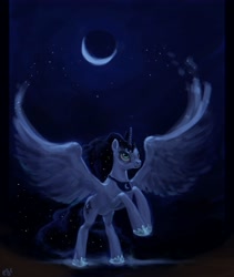 Size: 3800x4500 | Tagged: safe, artist:edenator, princess luna, alicorn, pony, absurd resolution, moon, solo