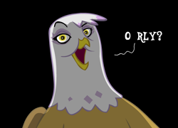 Size: 736x530 | Tagged: safe, artist:brutamod, derpibooru import, gilda, griffon, image macro, meme, o rly