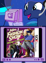 Size: 511x700 | Tagged: safe, princess luna, alicorn, pony, dio brando, exploitable meme, gamer luna, jojo pose, jojo's bizarre adventure, jonathan joestar, joseph joestar, robert speedwagon, tv meme