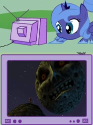 Size: 563x752 | Tagged: safe, princess luna, alicorn, pony, cute, exploitable meme, moon, nintendo, the legend of zelda, the legend of zelda: majora's mask, tv meme, woona