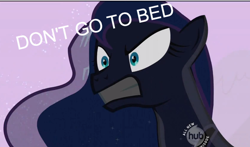 Size: 748x441 | Tagged: safe, princess luna, alicorn, pony, angry, frown, glare, go to bread, gritted teeth, image macro, solo