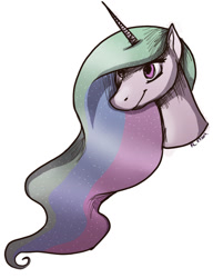 Size: 783x1021 | Tagged: dead source, safe, artist:rubrum-luna, princess celestia, alicorn, pony, bust, portrait, solo