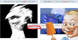 Size: 519x272 | Tagged: safe, princess luna, alicorn, pony, exploitable meme, juxtaposition, juxtaposition win, none of you are safe, popsicle pete, seanbaby