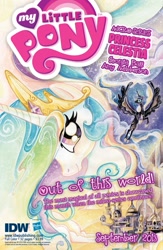 Size: 911x1400 | Tagged: safe, idw, princess celestia, alicorn, pony, cover, female, horn, mare, solo