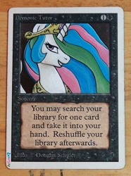 Size: 500x671 | Tagged: safe, artist:ninthsphere, princess celestia, alicorn, pony, card, magic the gathering, photo