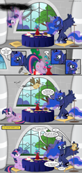 Size: 1000x2114 | Tagged: safe, artist:nimaru, owlowiscious, princess luna, twilight sparkle, alicorn, pony, comic