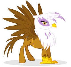 Size: 2000x1900 | Tagged: safe, artist:elsdrake, derpibooru import, gilda, classical hippogriff, griffon, hippogriff, belly chain, classical hippogriffied, glare, hippogriffied, jewelry, looking at you, simple background, smirk, solo, species swap, spread wings, transparent background, vector
