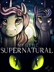 Size: 1024x1378 | Tagged: safe, artist:baisre, princess celestia, princess luna, alicorn, pony, poster, supernatural