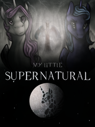 Size: 2568x3455 | Tagged: safe, artist:baisre, princess celestia, princess luna, alicorn, pony, poster, supernatural