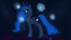 Size: 1920x1080 | Tagged: safe, artist:arshnessdreaming, princess luna, alicorn, pony, galaxy, solo, the cosmos