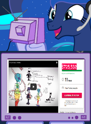 Size: 438x600 | Tagged: safe, princess luna, alicorn, pony, exploitable meme, gamer luna, meme, obligatory pony, skullgirls, squigly, tv meme