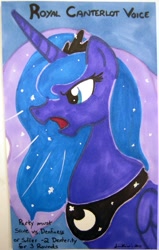 Size: 497x782 | Tagged: safe, artist:jenkiwi, princess luna, alicorn, pony, female, mare, profile, solo, tabletop game, traditional art, traditional royal canterlot voice