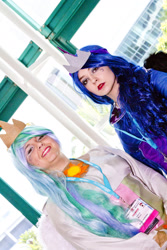 Size: 1024x1536 | Tagged: safe, artist:diaryofadoll, princess celestia, princess luna, human, cosplay, irl, irl human, photo