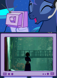 Size: 563x769 | Tagged: safe, princess luna, alicorn, pony, bioshock, bioshock infinite, exploitable meme, gamer luna, spoiler, tv meme