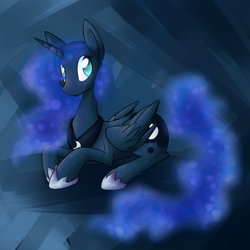 Size: 600x600 | Tagged: safe, artist:littlepinkalpaca, princess luna, alicorn, pony, female, mare, prone, solo