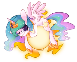 Size: 522x417 | Tagged: safe, artist:luga12345, princess celestia, alicorn, pony, cute, cutelestia, simple background, solo, sun, tangible heavenly object, tongue out, wink