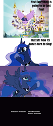 Size: 500x1186 | Tagged: safe, princess luna, twilight sparkle, twilight sparkle (alicorn), alicorn, pony, magical mystery cure, everything is going to be ok, female, mare, singing