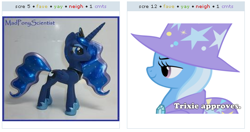 Size: 534x282 | Tagged: safe, princess luna, trixie, alicorn, pony, custom, exploitable meme, juxtaposition, juxtaposition win