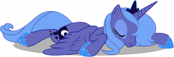 Size: 18392x6000 | Tagged: safe, artist:jordila-forge, princess luna, alicorn, pony, absurd resolution, eyes closed, prone, s1 luna, simple background, solo, transparent background, vector